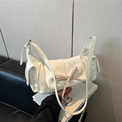 Bolso Bandolera de Hombro para Mujer a la Moda Mochila con Lazo Gran Capacidad Bolso de Playa para Salidas Bolsos Tote Bolso Casual para Debajo del Brazo Bolso para Viajar