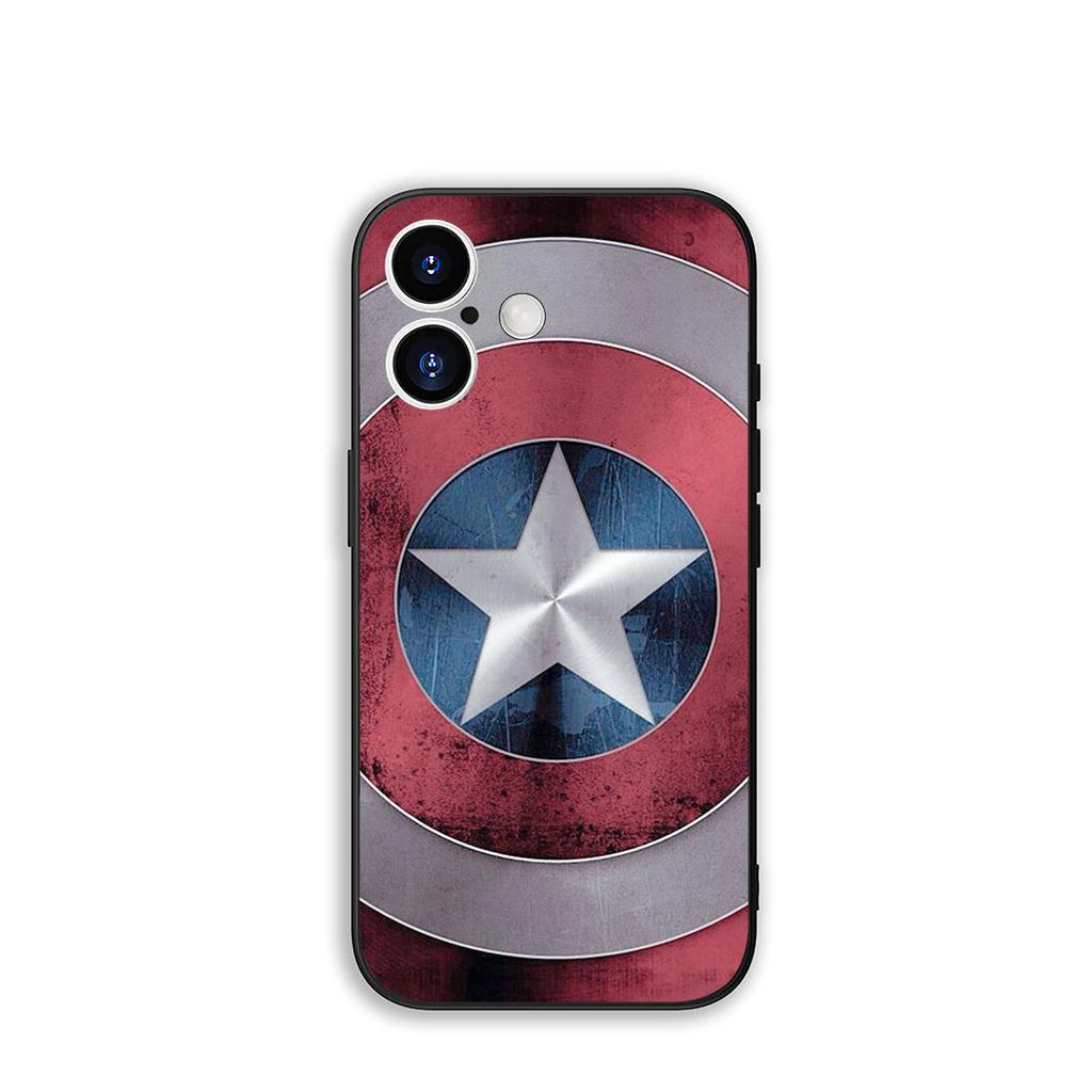 for Apple iPhone 16 15 14 Plus 13 12 Mini 17 Pro Max + ProMax 16E Air 15+ Phone Cover Case Captain America Shield Marvel Casing