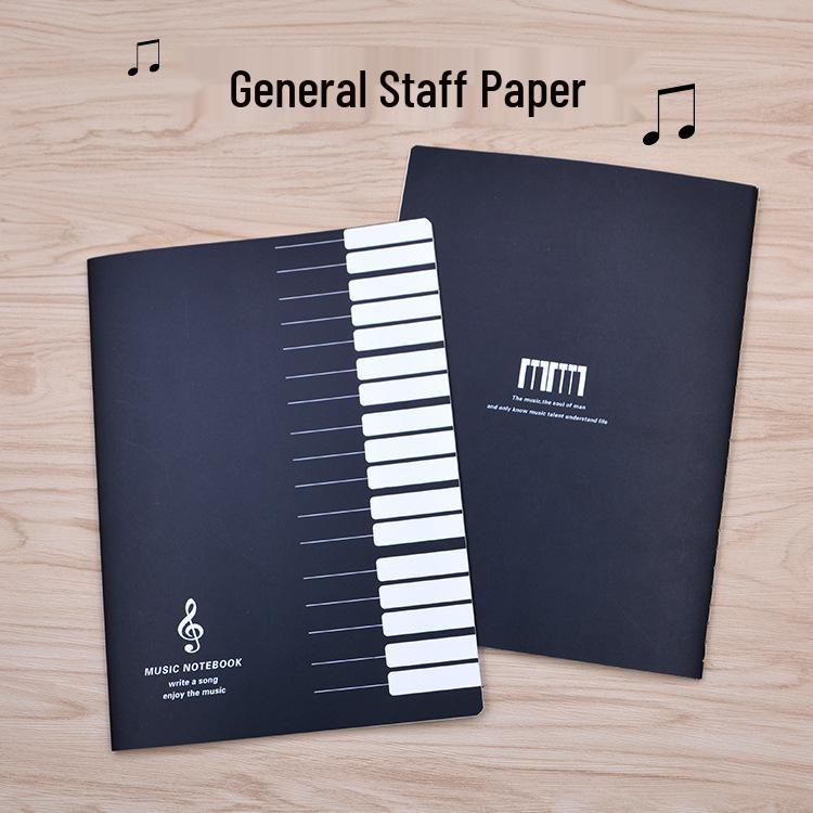 16K Music Staff Paper Notebook with Music Theory Guide