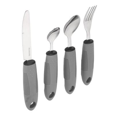 4Pcs Household Utensils Non Slip Rubber Handle Stainless Steel Knife Fork Spoon Set