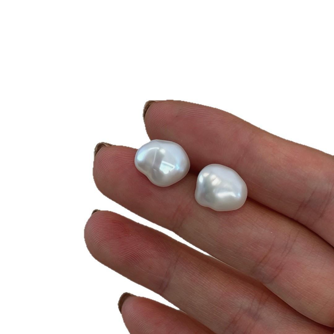 Natural Shredded Silver Baroque Natural Freshwater Pearl Stud Earrings Love Stars Water Drops Rhombus Silver Needle Earrings Earrings All-over 925 silver earrings