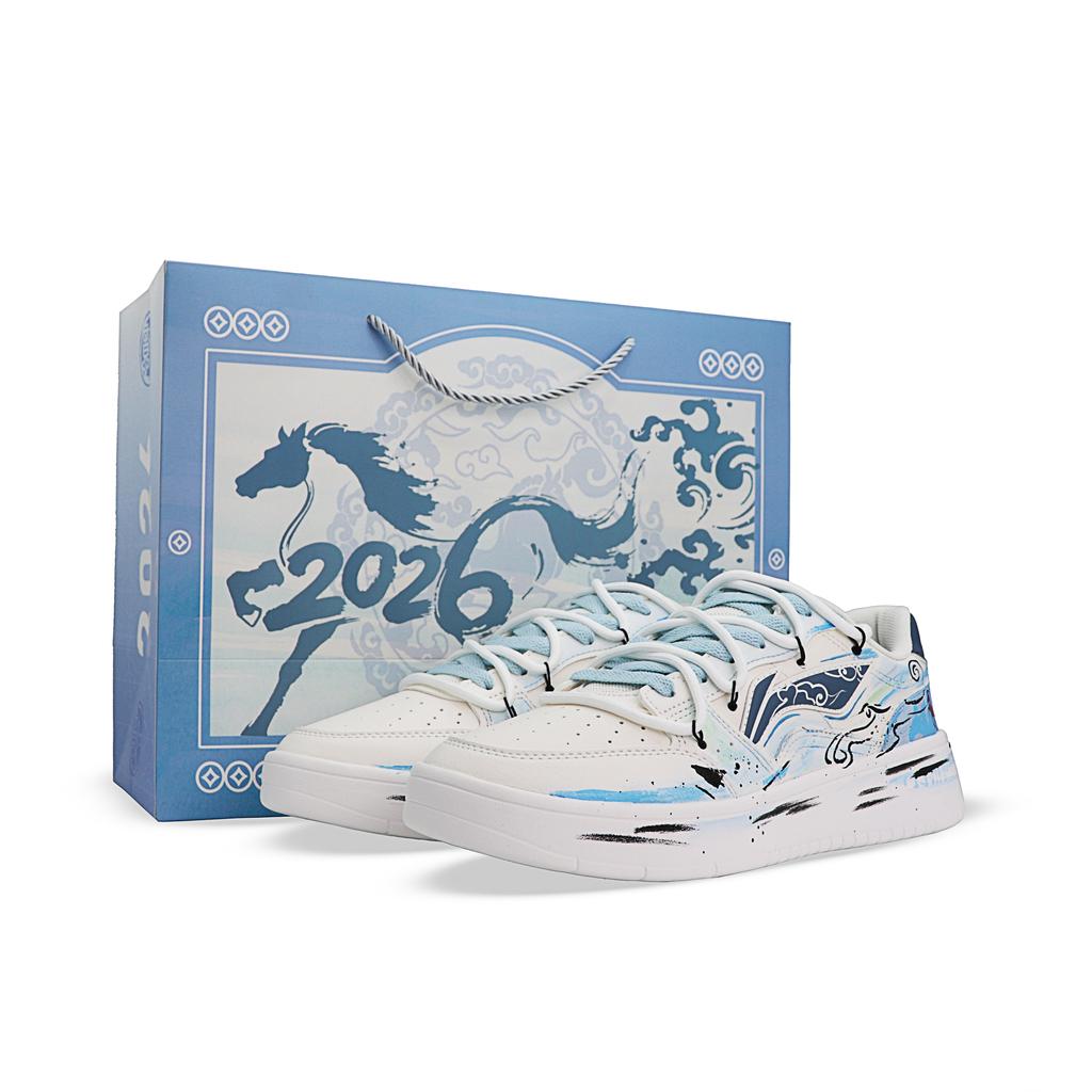 Li Ning Sycee V3 Abrasion Resistant Lightweight Low top Skateboard Shoes Men's Blue White AGCT339-4(box)
