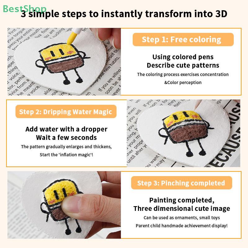 Painting Kit with 10 Foam Paint Paper 12 Markers,3D Stereo Foam Texture DIY Handmade Painting Blank Drawing Board