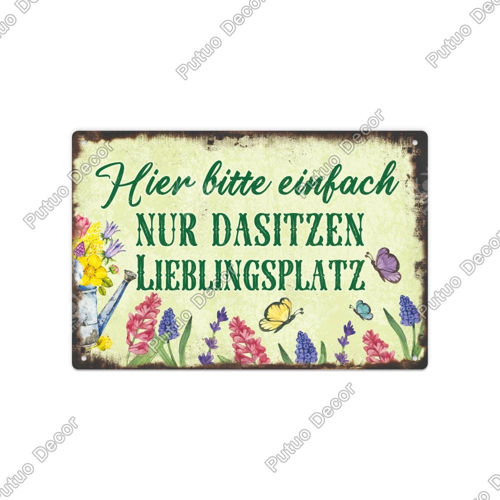 Putuo Decor Vintage German Metal Tin Sign  Rustic Wall Art for Home Office Cafe Farmhouse  Perfect Gift for Friends  Unique Deco