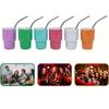 6pcs 3oz Insulated Bottle Freeze Thermos Flask Steel Jugs MIni Whiskey Wine Coffee Cup Mug with Lid Straw for Car Driving Party Gift