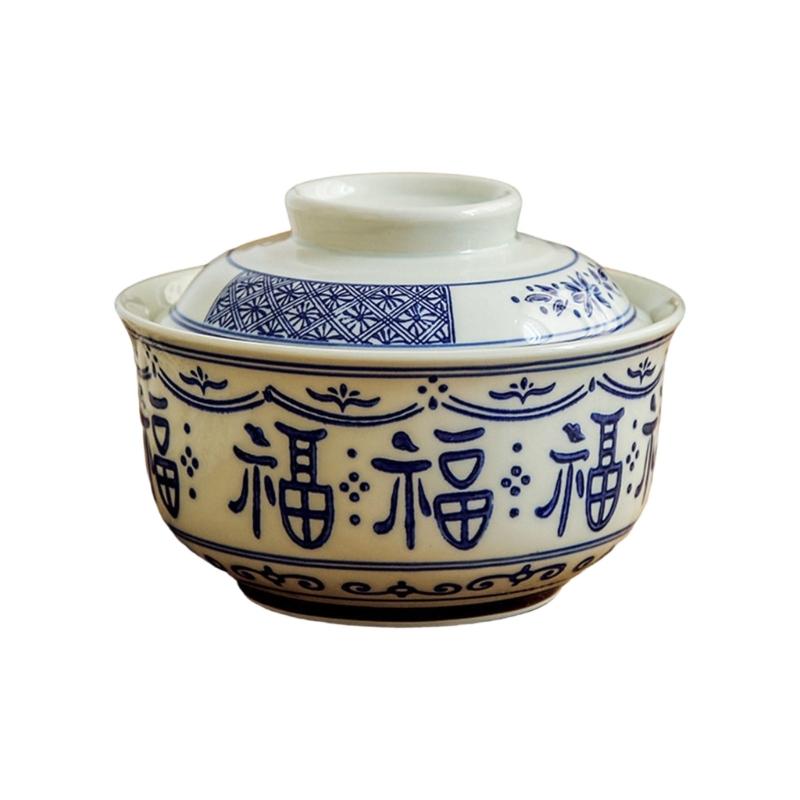 Elegant Ceramic Ramen Noddle Soup Bowl with Lid Microwave Oven and Dishwasher Safe for Formal Dining and Daily Activity