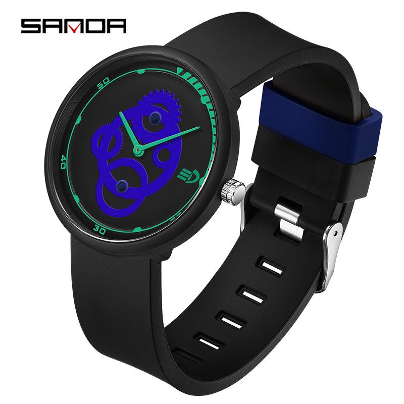 SANDA Waterproof Quartz Wristwatch - Simple, Lightweight, Versatile, Korean-Style for Students, Men, Women, and Children.