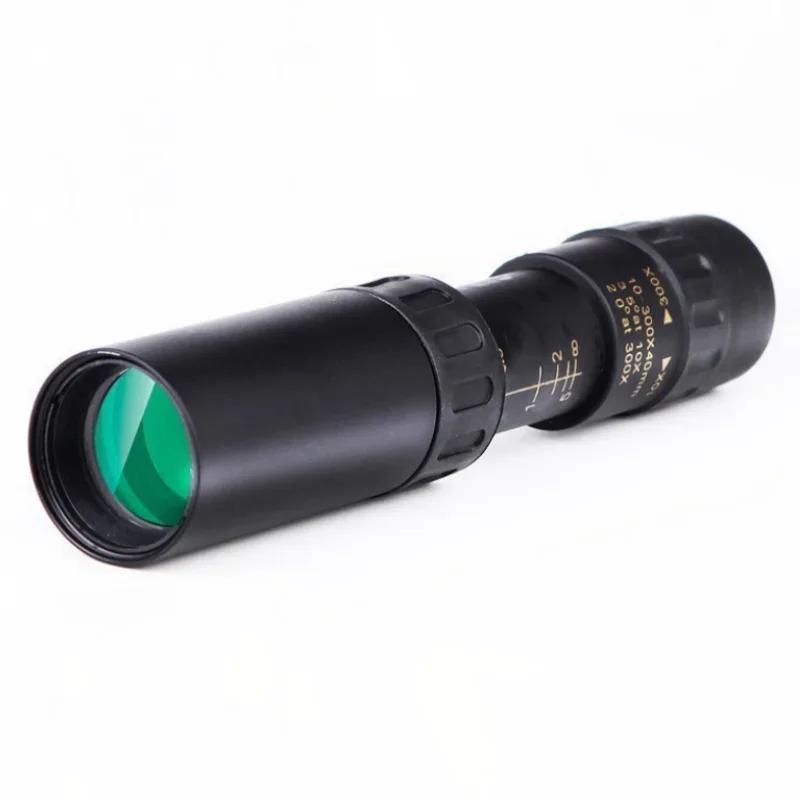 

Powerful Binoculars Long Range Quality Portable 10-300X Zoom Metal HD Bak4 Professional Telescope Monocular for Hunting