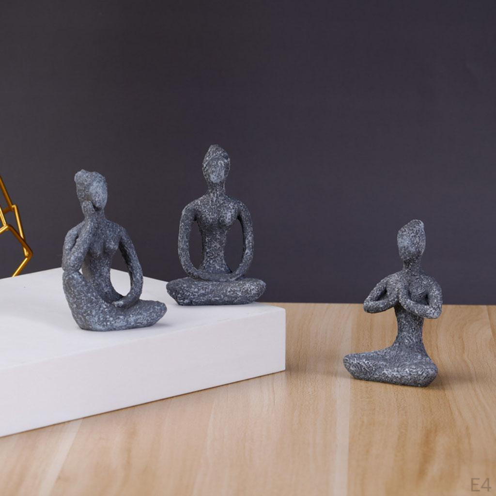 Decor, Yoga Pose Statue Home Decoration, Figurine for Spiritual Room 3pcs Gift