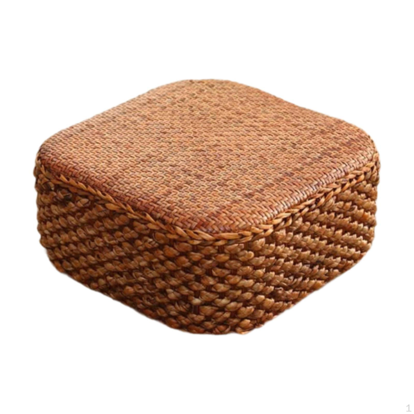 

Подушка из ротанга для сидения на полу, подушка для медитации, для использования в помещении и на открытом воздухе Dark Square Stool