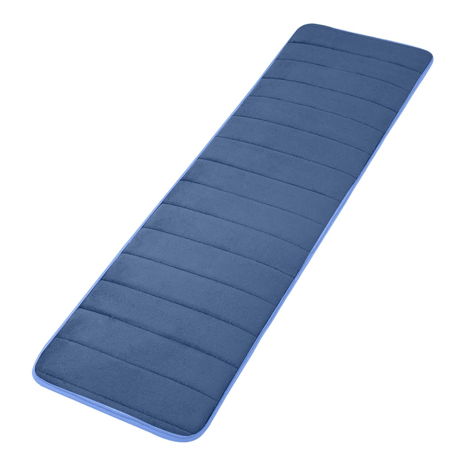 

Коврик для ванной из пены с эффектом памяти с впитывающей полосой, синий 15,7x47,2 One Size синий