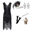 Large Size S-4XL Vintage Dress, Sequined Evening Dress Banquet 1920 Set