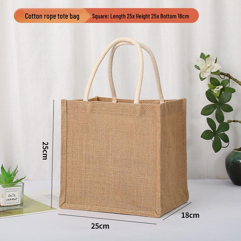 Available Jute Tote Bag - Customizable Logo, Blank for DIY or Hand-painting