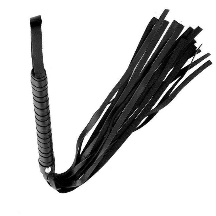 1pc Sexy SM Whip for Women - Durable Black Flogger with Metal Ring & Adjustable Strap, Ergonomic Sensory Play Accessory for Intimate Moments