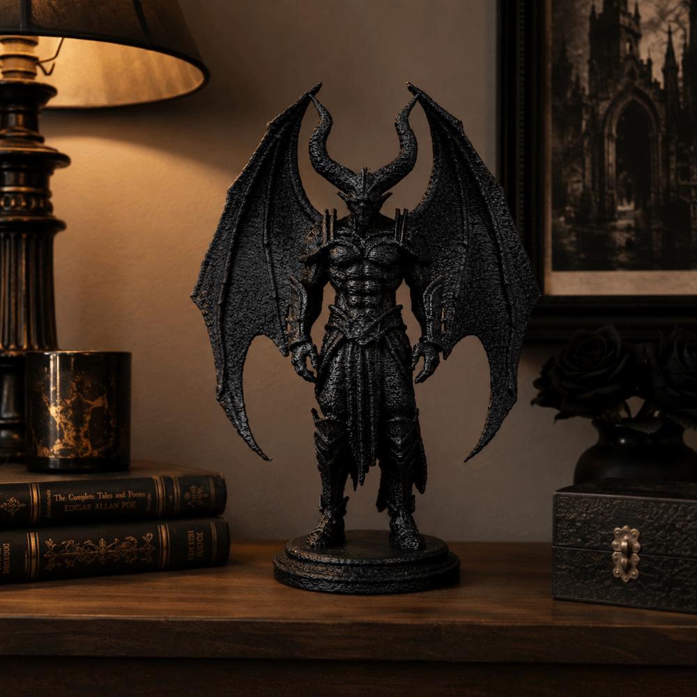 Halloween Black Demon Statue Decoration Desktop Ornament Dark Fantasy Demon Knight Figurine Table
