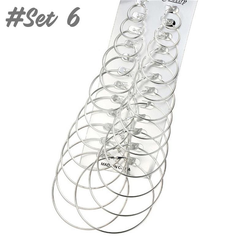 17KM Fashion Pearl Hoop Earrings Set for Women Geometirc Gold Metal Circle Hoop Earrings Brincos 2021 Trend Jewelry Gift