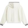 Li-Ning Comfortable Casual Color-Block Hooded Letter Print Cardigan Sweatshirt Women sweatshirt Off-White AWDU682-1