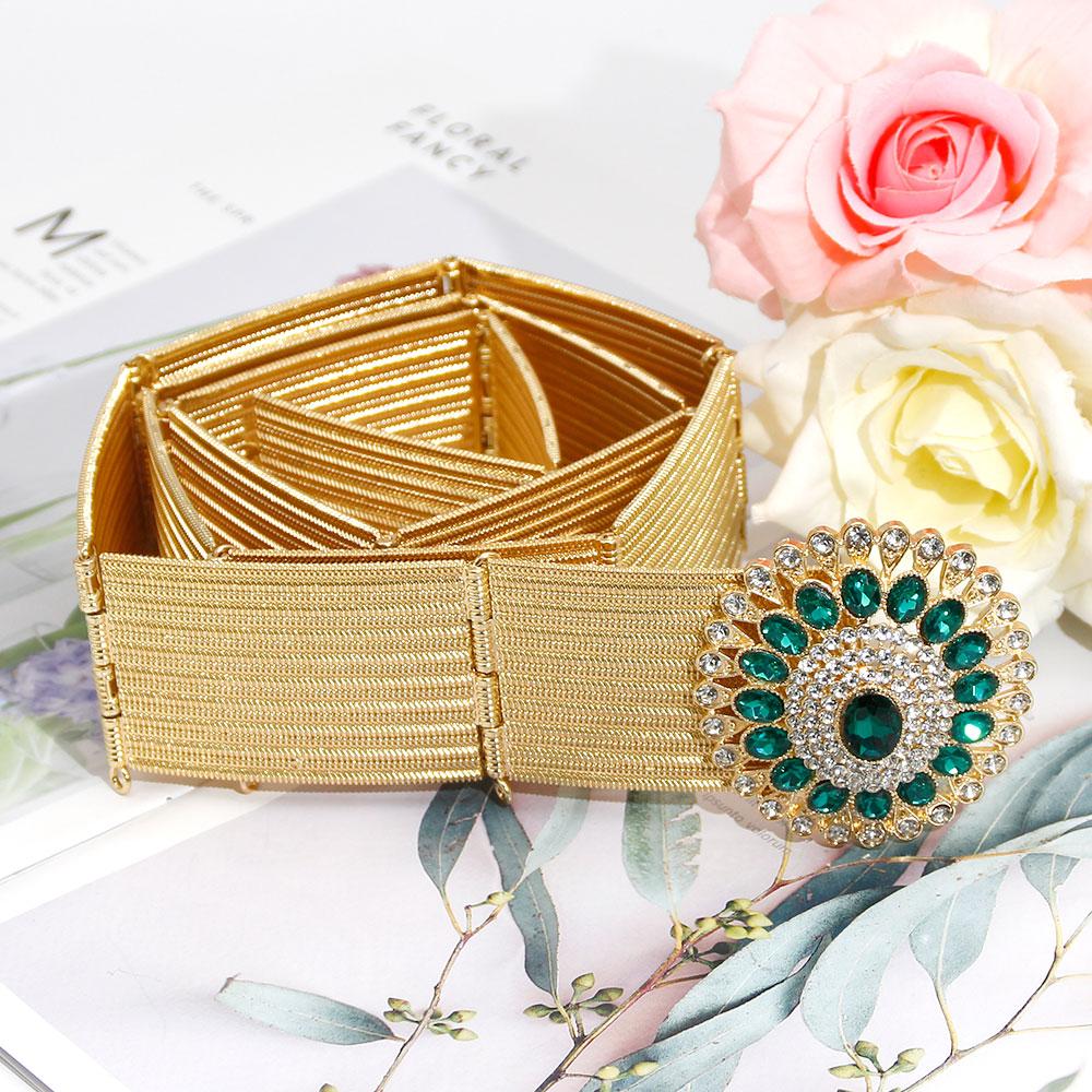Gold Color Crystal Metal Belt for Women Waistband Wedding Jewelry Robe Waist Chain 2023