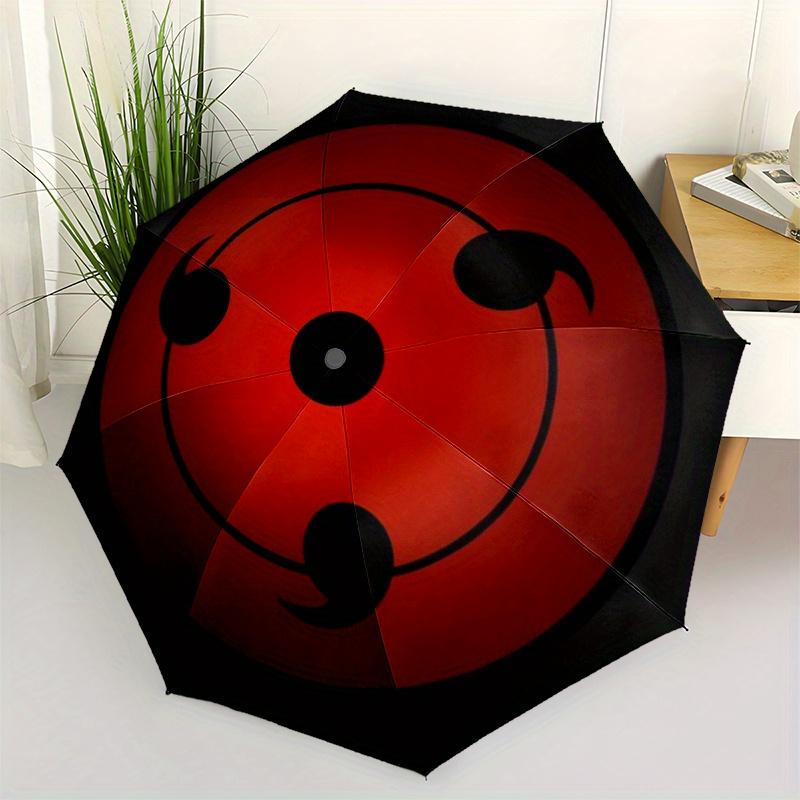 Red Circle Symbol Button - Unique Design for Any OccasionUmbrella, Portable 3-Fold Compact Umbrella for Men & Women Gift