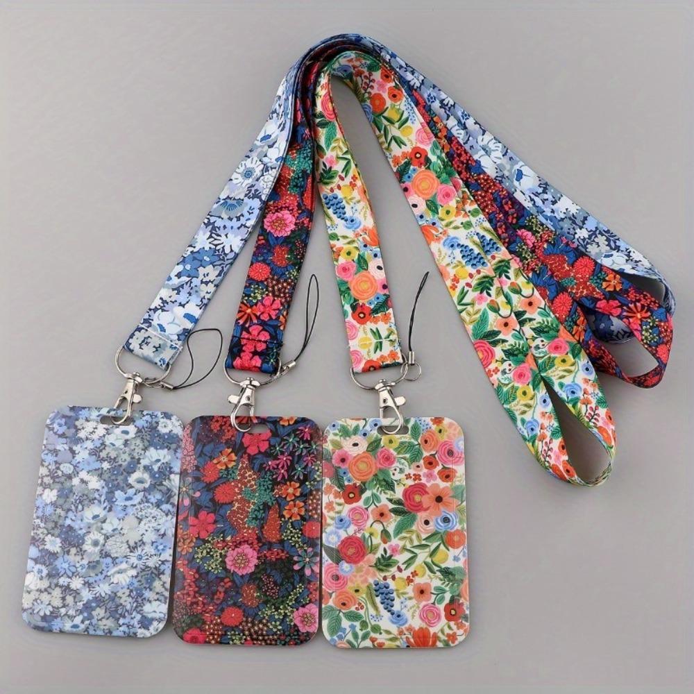 1PC New Fashion Flowers Neck Strap Vintage Lanyard for Key ID Card Gym USB Badge Holder DIY Hang Rope Phone Accessories