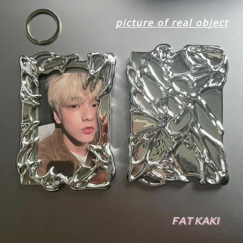 Original Design Electroplate Plasitic Frame Kpop Photo Binder Creative Idol Photo Card Holder for 3 Inch Card Wholesales 2025