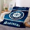 Seattle Mariners Logo Print Flannel Blanket High Quality Warm Comfortable Cover for All Seasons Perfect for Gifts Home Decor