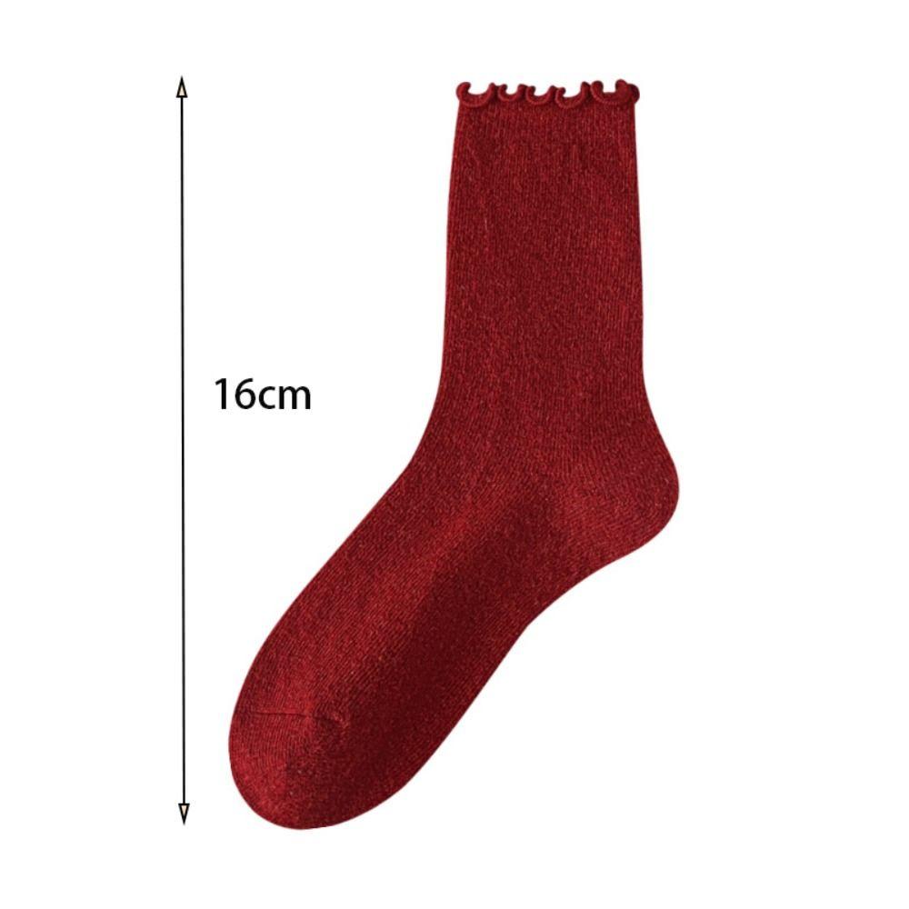 Sweet New Year Christmas Socks Wool Female Hosiery Gift Red Socks  Christmas