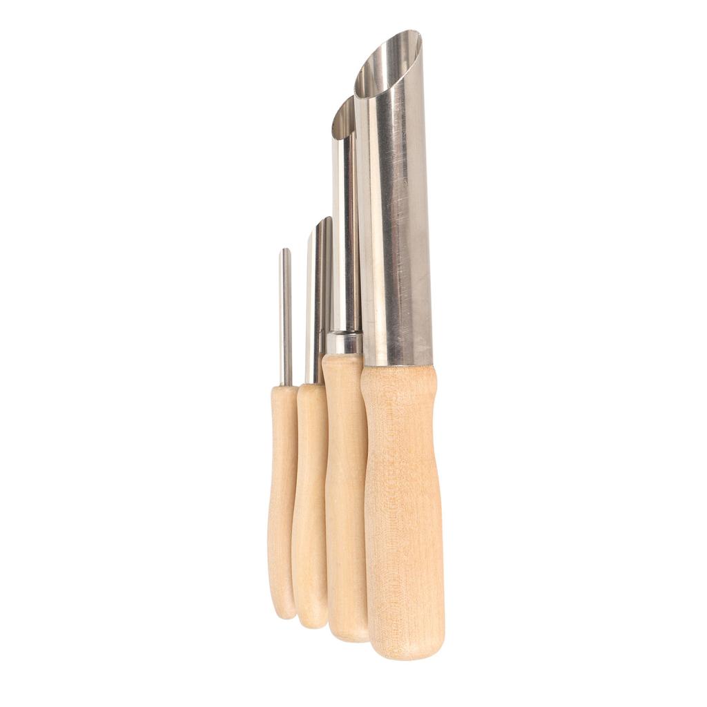 4pcs Clay Hole Cutters Rustproof Stainless Steel Clay Carving Tools Portable Pottery Sculpting Tools for Household