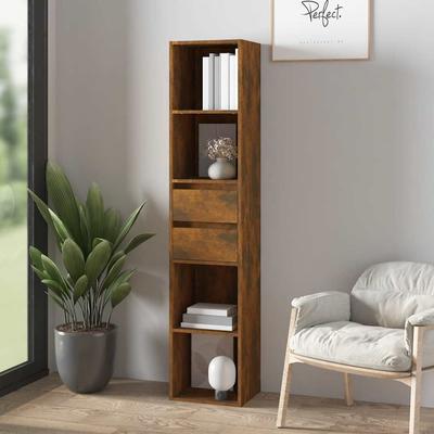 vidaXL Bücherregal Räuchereiche 36x30x171 Cm Holzwerkstoff