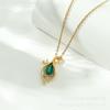 Small Leaf Necklace Women'S Light Luxury High-End Simple, Fresh And Natural Versatile Micro-Inlaid Zircon Pendant With Jewelry