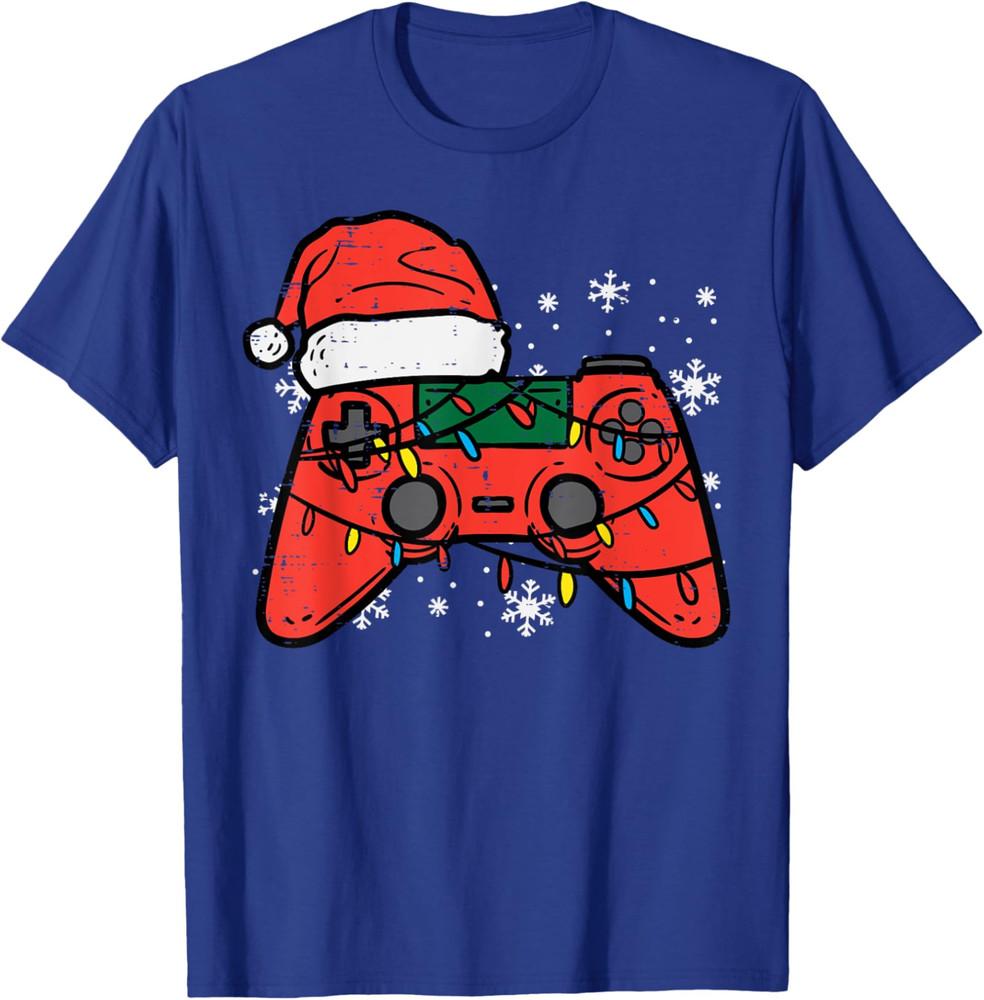 Funny Christmas Gamer Tee Controller Graphic Holiday Pajama Style Unisex Unisex T-Shirt XXXL