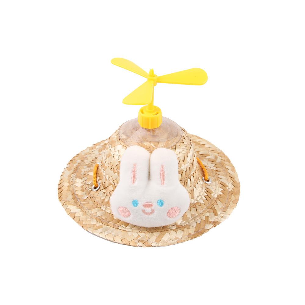 Pet act cute straw hat, cute doll hat spring and summer sunshade into funny pet hat S