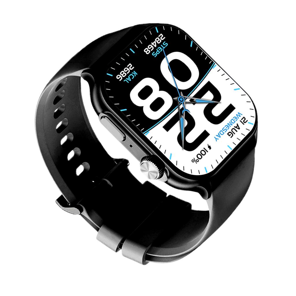 Smart Watches 1.96 Inch High Definition Display BT 5.4 Calling Fitness Tracker with 50 Sports Modes Black
