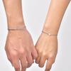 2Pcs Simple Stainless Steel Bracelet Set for Women Men, Zircon Heart Charms Couple Bracelets, Fashion Jewelry for Lover Gift
