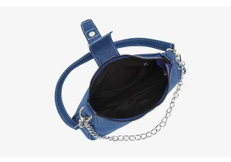 2026 Trendy Denim Single Shoulder Chain Bag - Versatile High-Quality Texture for Commute or Underarm Carry