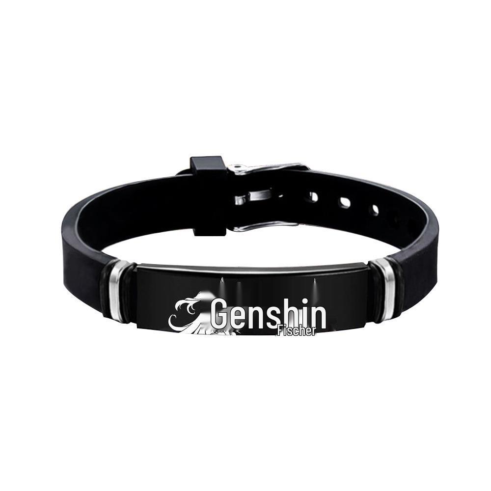 Genshin Impact Kamisato Ayaka Stainless Steel & Walnut Bracelet