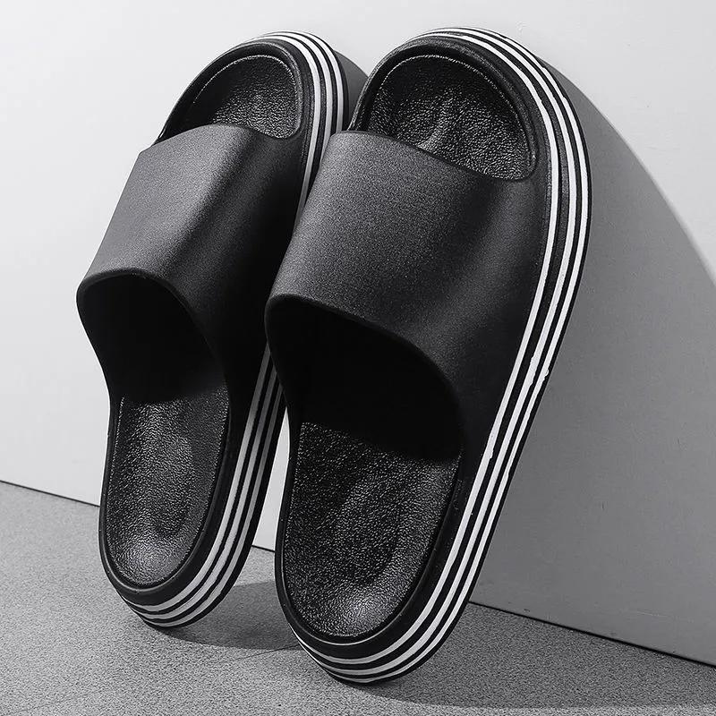 

Тапочки для мужчин Летние нескользящие банные сандалии для дома Мужские уличные тапочки с одним словом для мужчин 41 белый