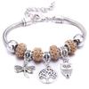 Adjustable Crystal Butterfly Beaded Bracelet - European & American Style Jewelry for Women