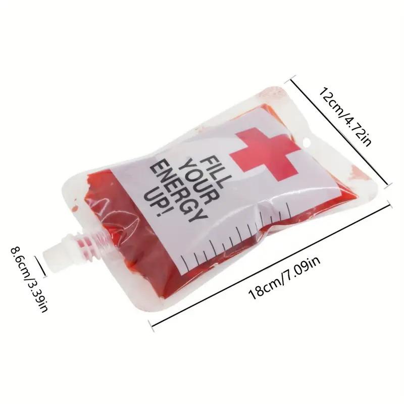 20Pcs 250Ml Halloween Cosplay Drink Container Bag Vampire Blood Pouch Props Zombie Beverage Drinks Bags Diy Party Supplies