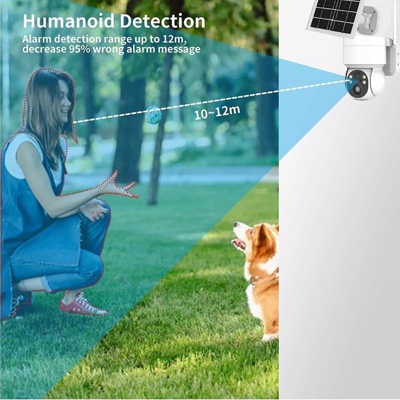 ICSEE WIFI-Überwachungs-Solar-PTZ-Kamera, farbenfrohe Nachtsicht, Zwei-Wege-Audio, PIR-Erkennung, Outdoor, IP66 wasserdicht, Solarstrom-Sicherheits-IP-Kamera