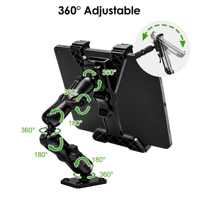 Adjustable 360° Rotation Tablet Mount Multi-Scenario Dashboard Wall Desk Holder for Galaxy Tab Truck Office Use