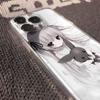 Kawaii Anime-Mädchen mit Hasen-Plüsch-Handyhülle für iPhone 17 16 15 14 13 12 11 16E Serie Pro Max Plus Doppelschichtiger Schutz