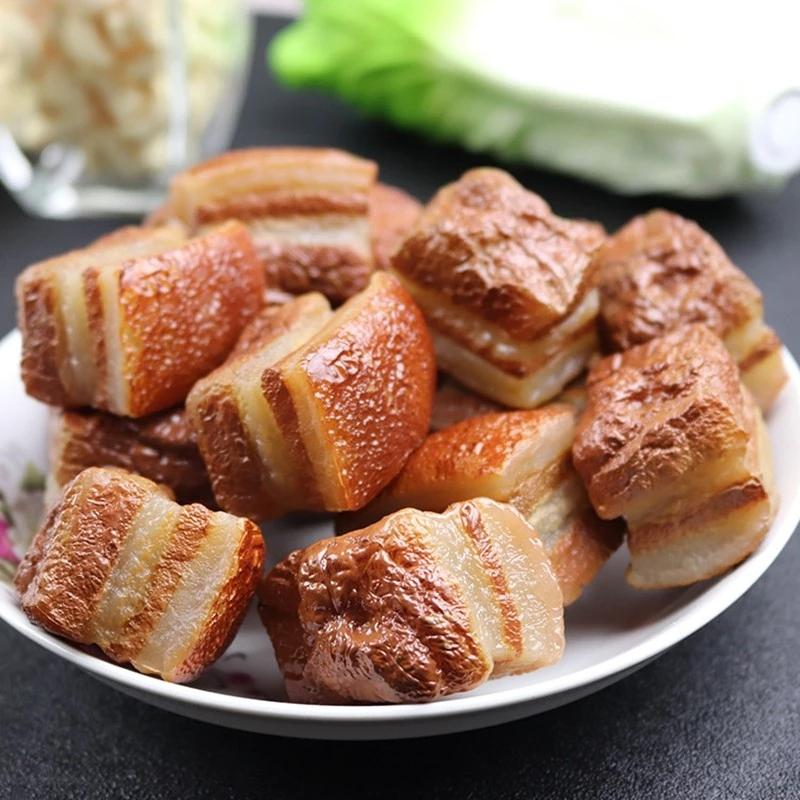 1Pc Artificial Foods Simulation Braised Pork Meat Product Model Fake Pork Belly Three-layer Meat Dongpo Meat Pork Kid Toys