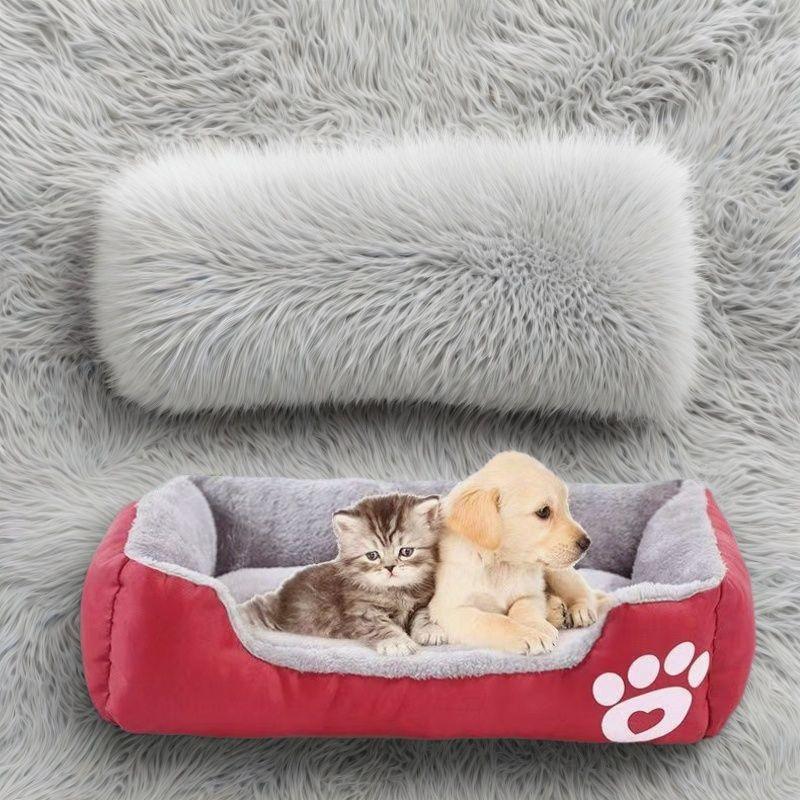 Large Pet House Dog Bed Cat Mat Long Plush Deep Sleeping Warm Soft Small Dog Cushion Calm Beds for Puppy Chihuahua