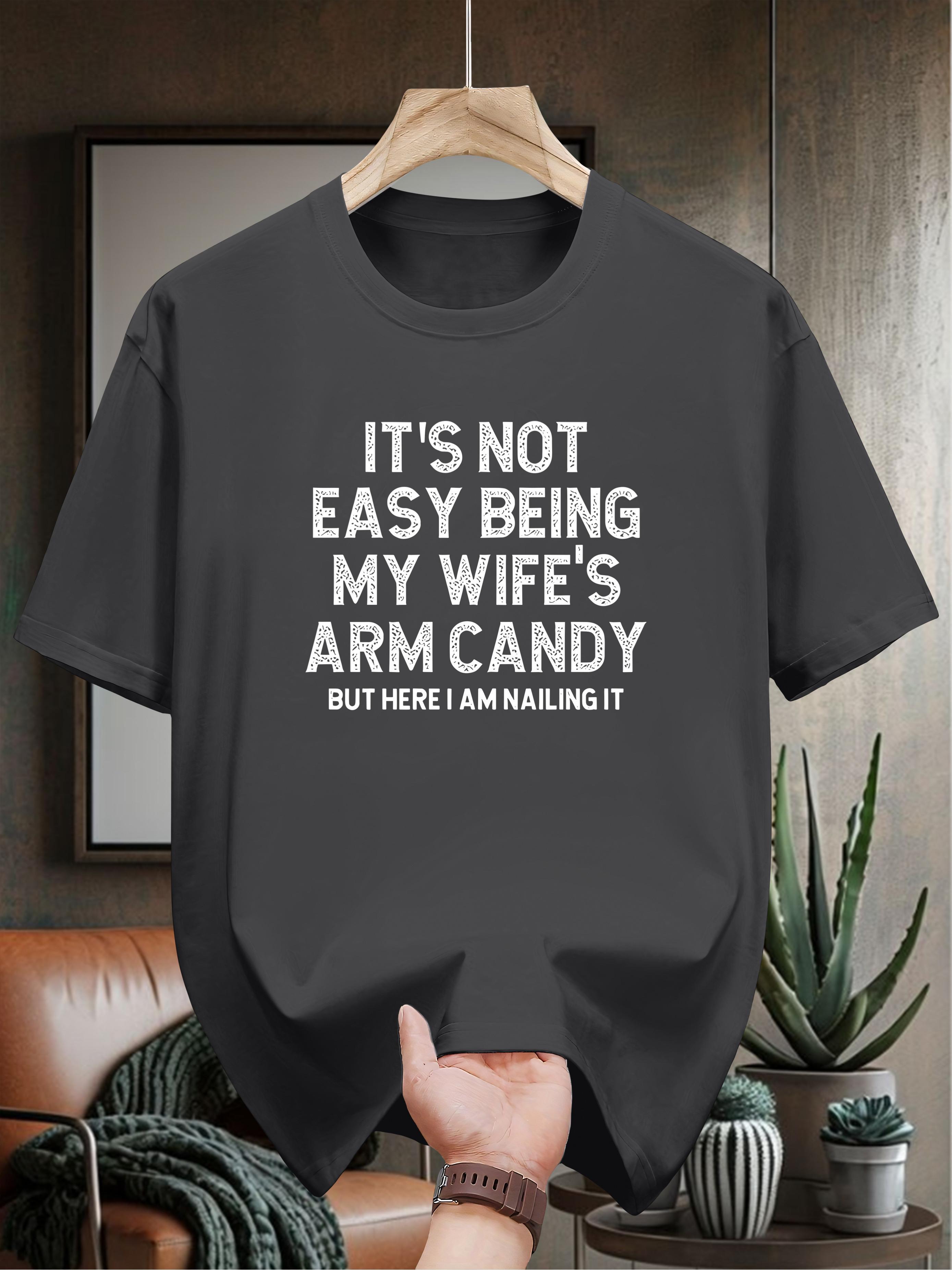 Niuwang SelectionT-shirt - Navy Blue Casual Round Neck Tee with Humorous Slogan Print XXXL