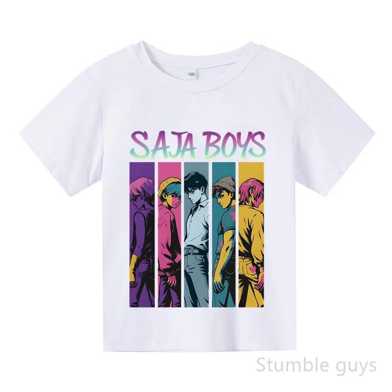 Kids Summer KPop Demon Hunters T-shirt Huntrix Anime Tshirt Boys Clothes Girls