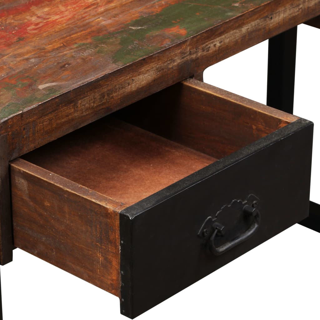 Industrial Style Desk with 2 Drawers Reclaimed Solid Wood 120 x 50 x 76 cm