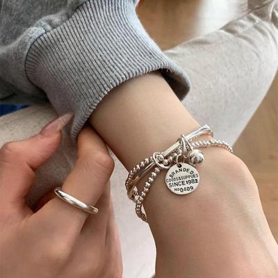Korean Three-Layer Round Pendant Bracelet: Women’s Fashion, Light Luxury & Exquisite Design