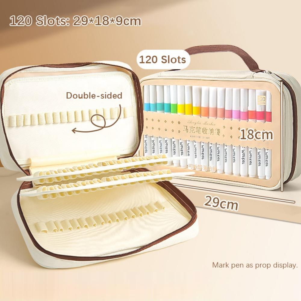 24/36/48/60/84/120Slots Pencil Bag Large Capacity Markers Case  Painting Accessories