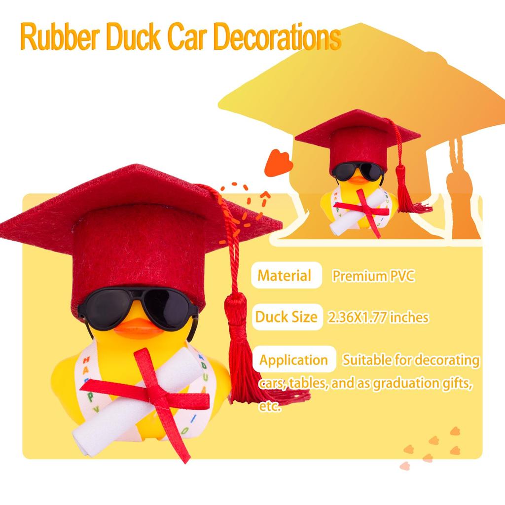 48 Set Graduation Rubber Ducks With Grad Cap Rubber Duck Graduation Party Duck Graduation Cap Duck For Student Graduation Gifts